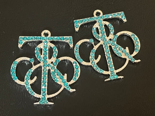 Silver Blue Bling Charms