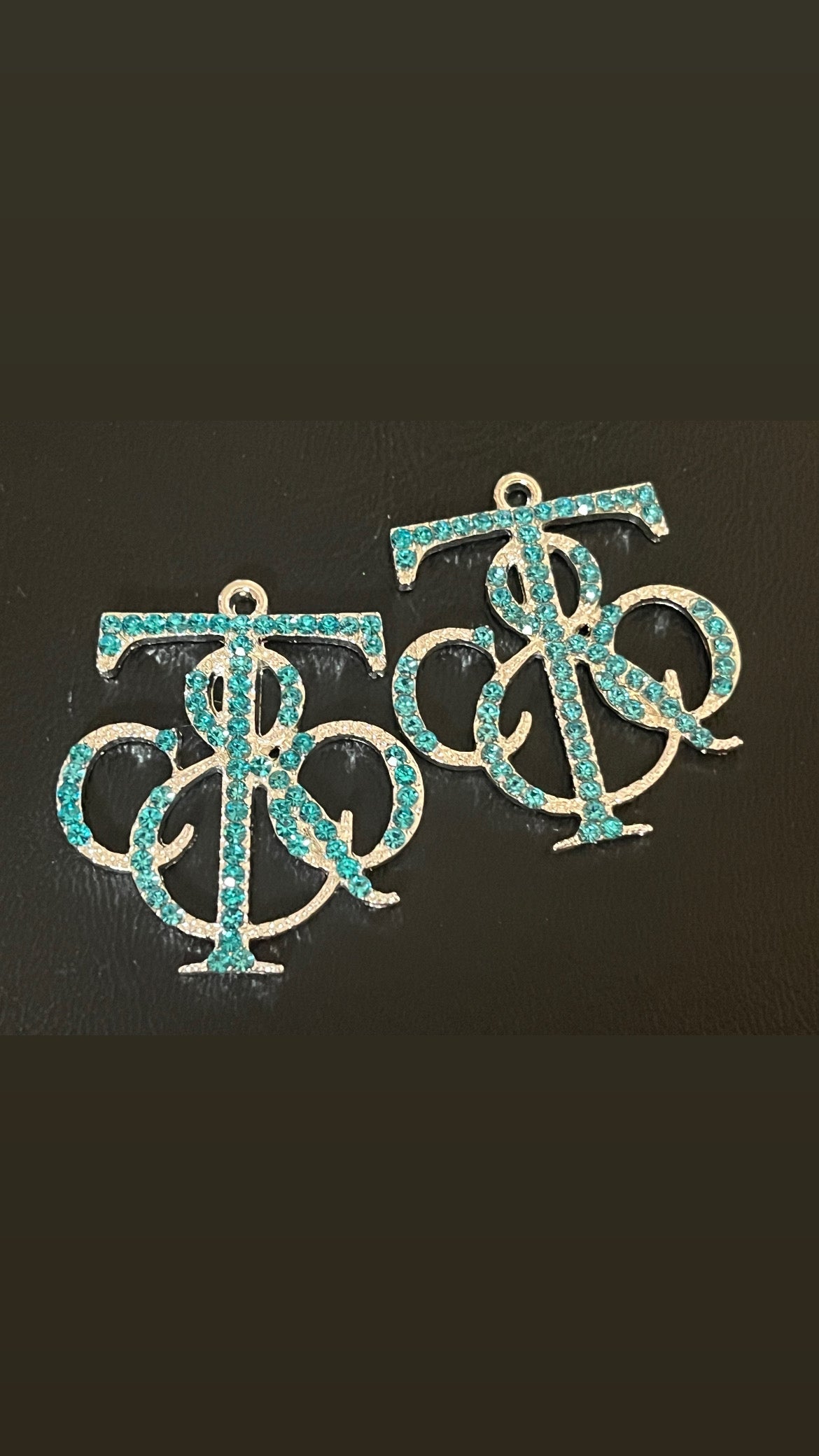 Silver Blue Bling Charms