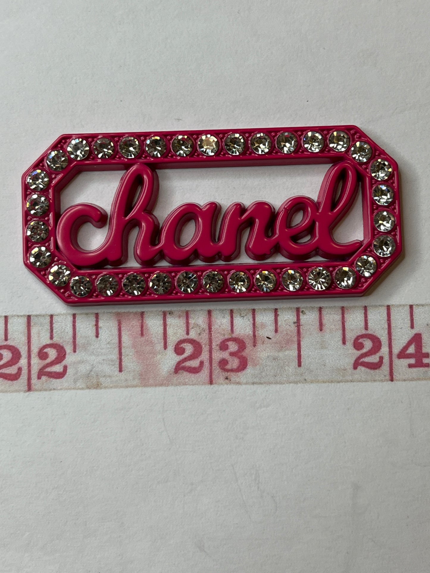 Hot pink metal bling flat back