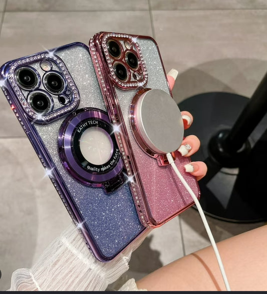 Pink glitter IPhone 15 Pro phone case