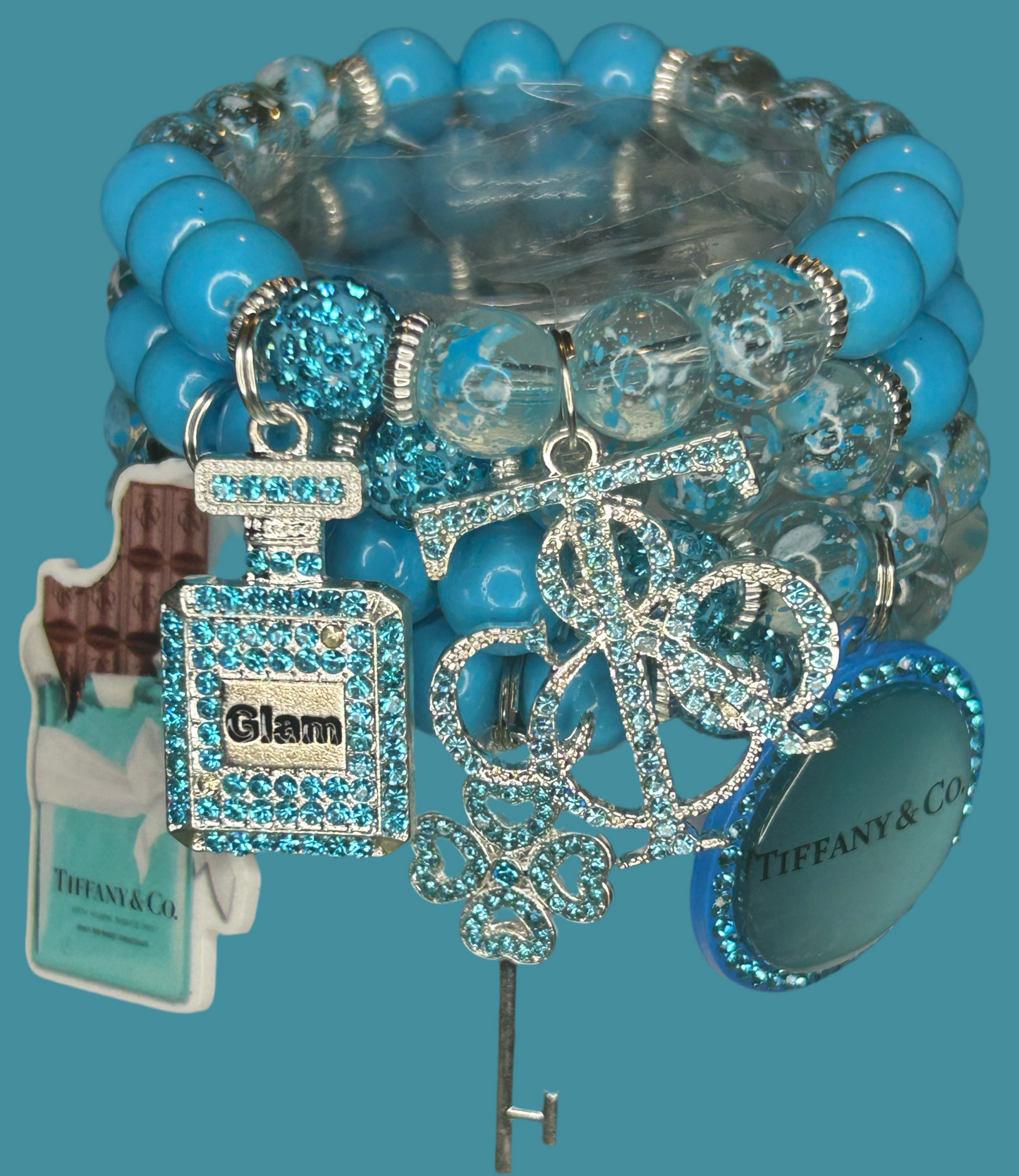 Blue 4 stack bracelet set