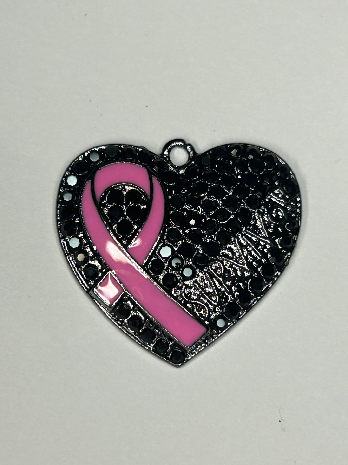 Breast cancer bracelet charm (gunmetal)