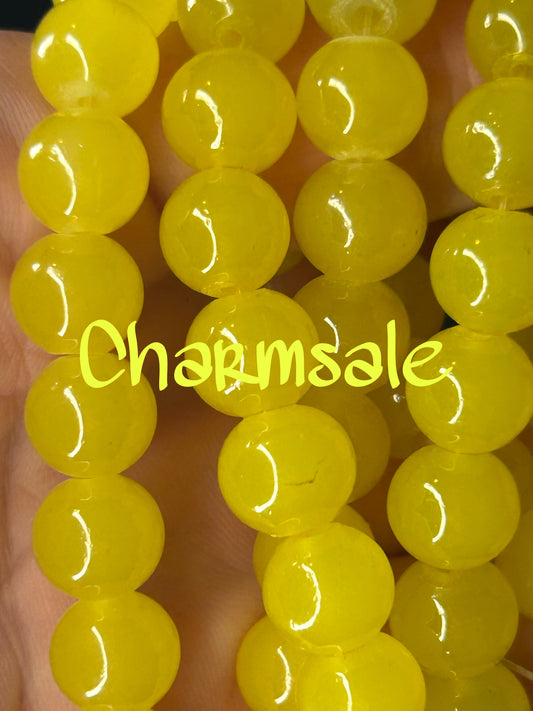 Yellow glass beads