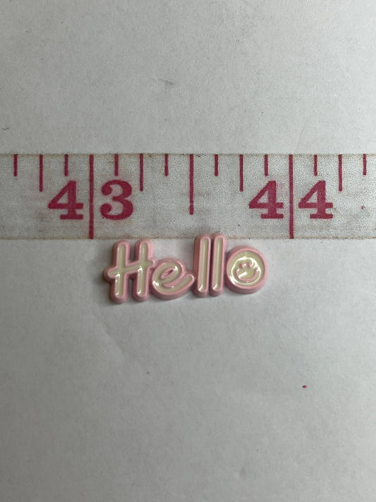 Hello flat back charm (random colors)