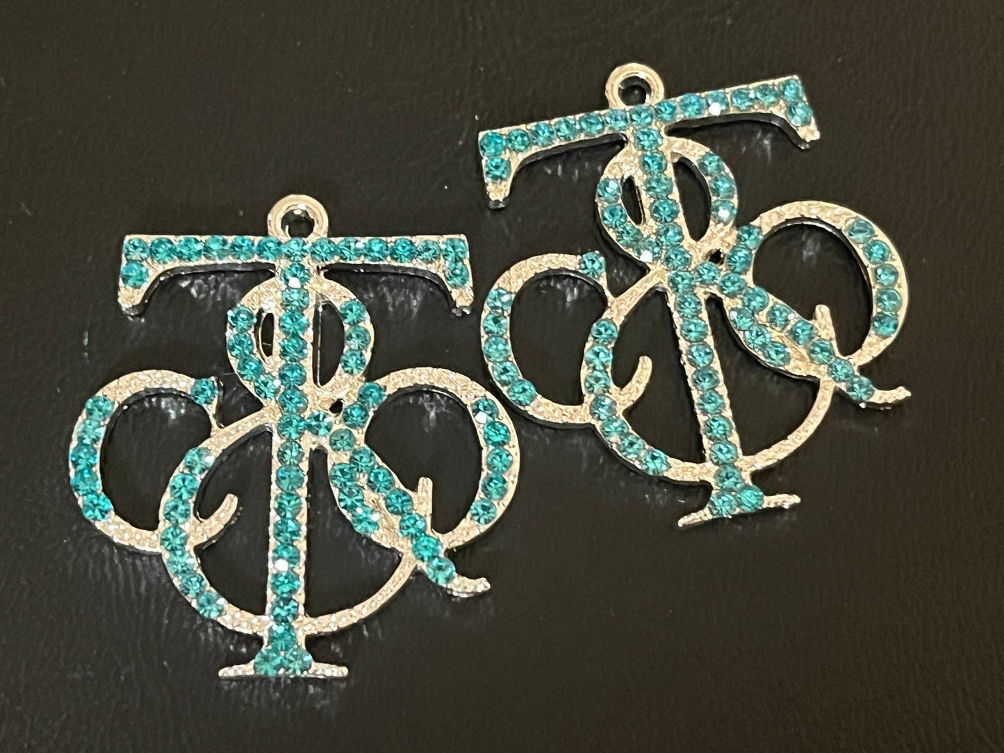 Silver Blue Bling Charms