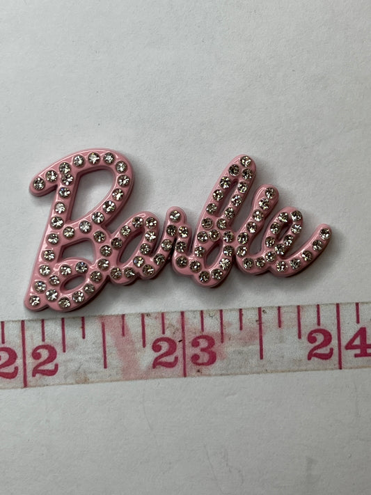Pink bling metal flat back