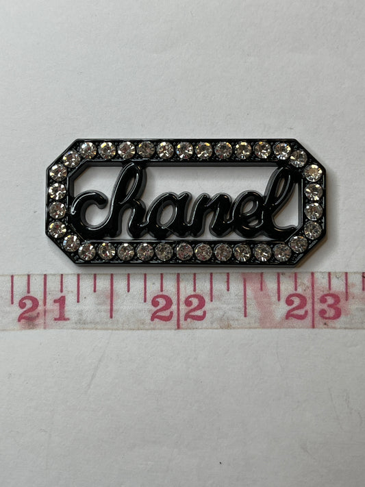 Gunmetal black metal bling flat back
