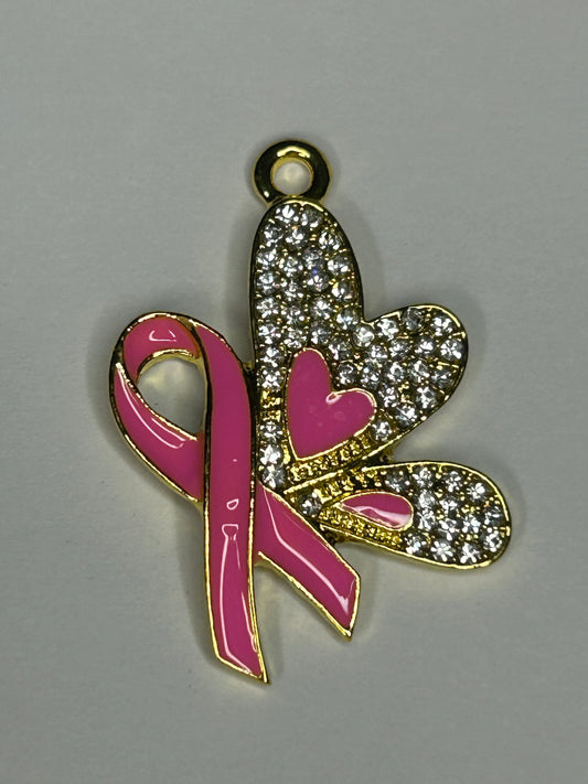 Breast cancer charm (gold)