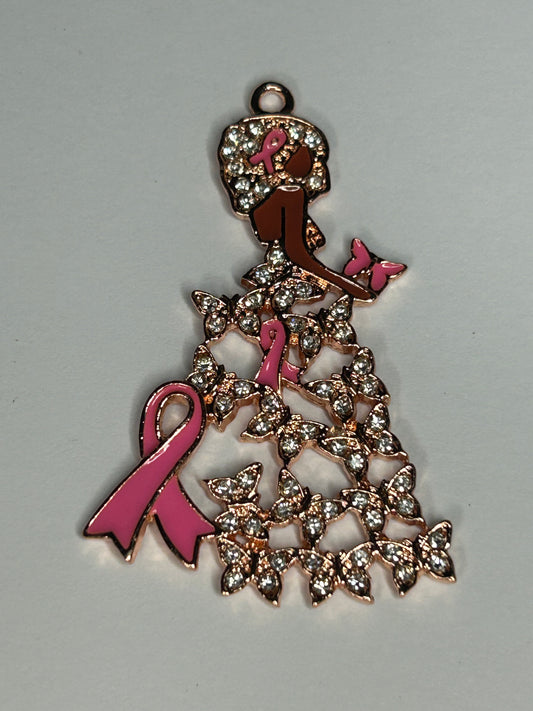 Breast cancer bracelet charm (Rosegold)