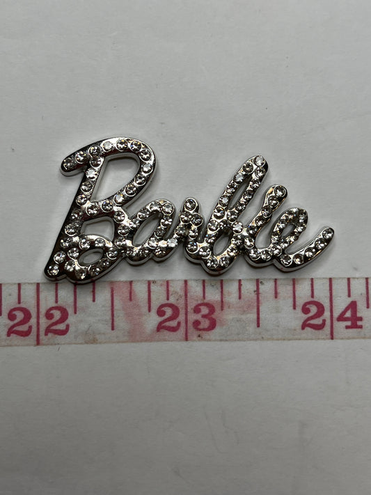 Silver bling flat back charm
