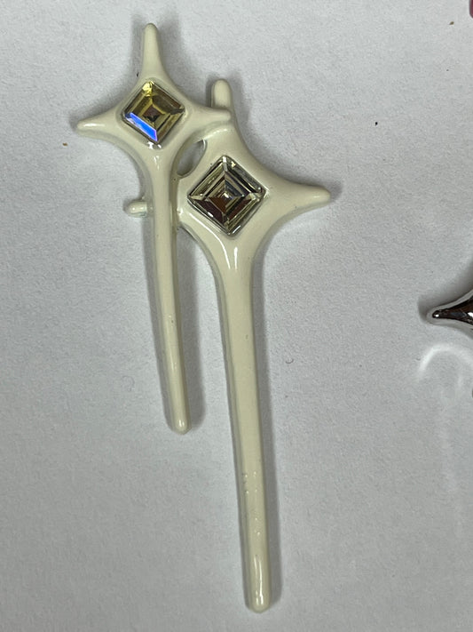 White flat back charms