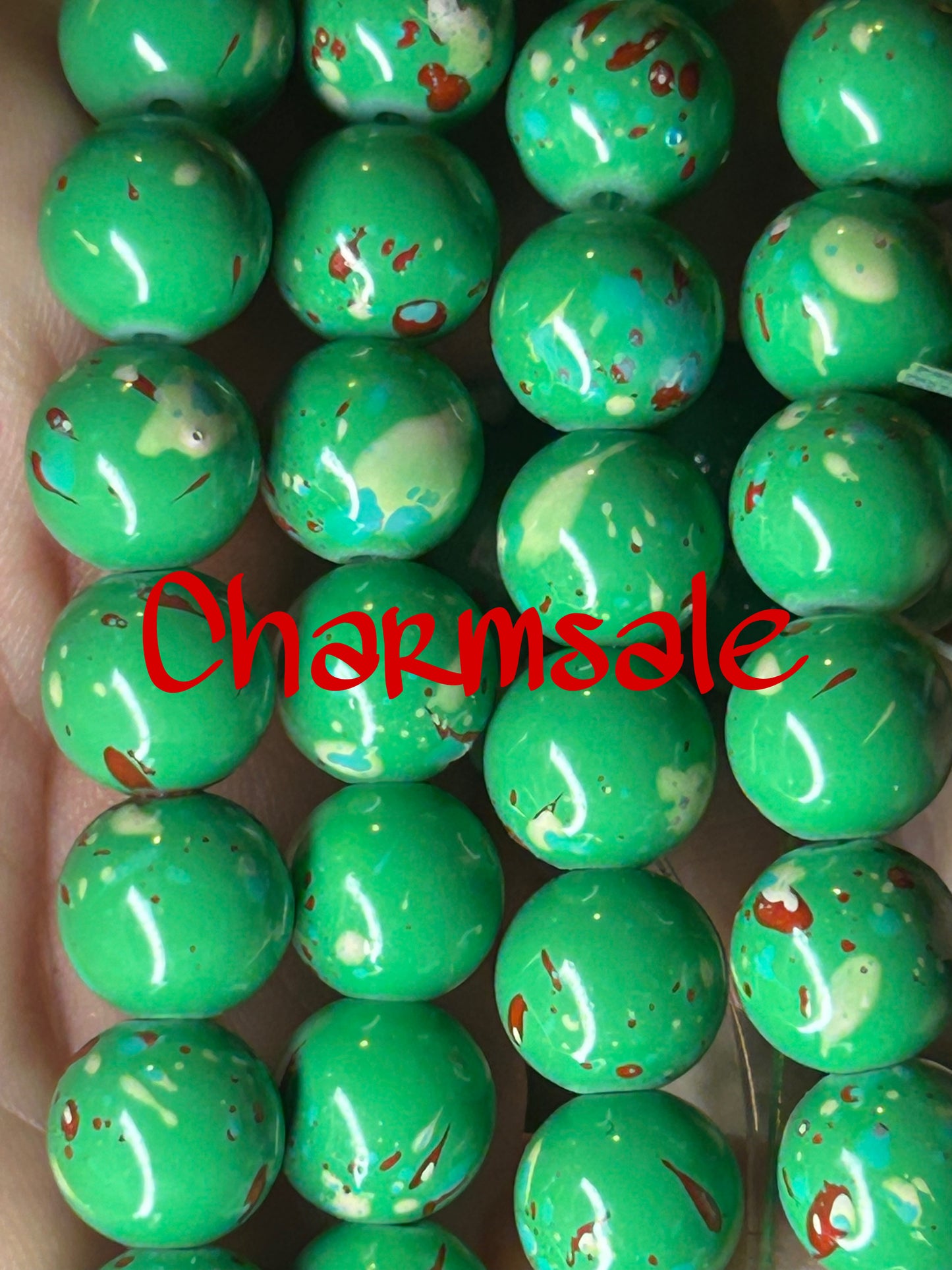 10mm Green and red marble