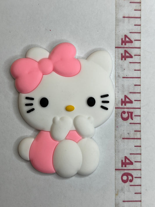 Big pink kitty flat back charms