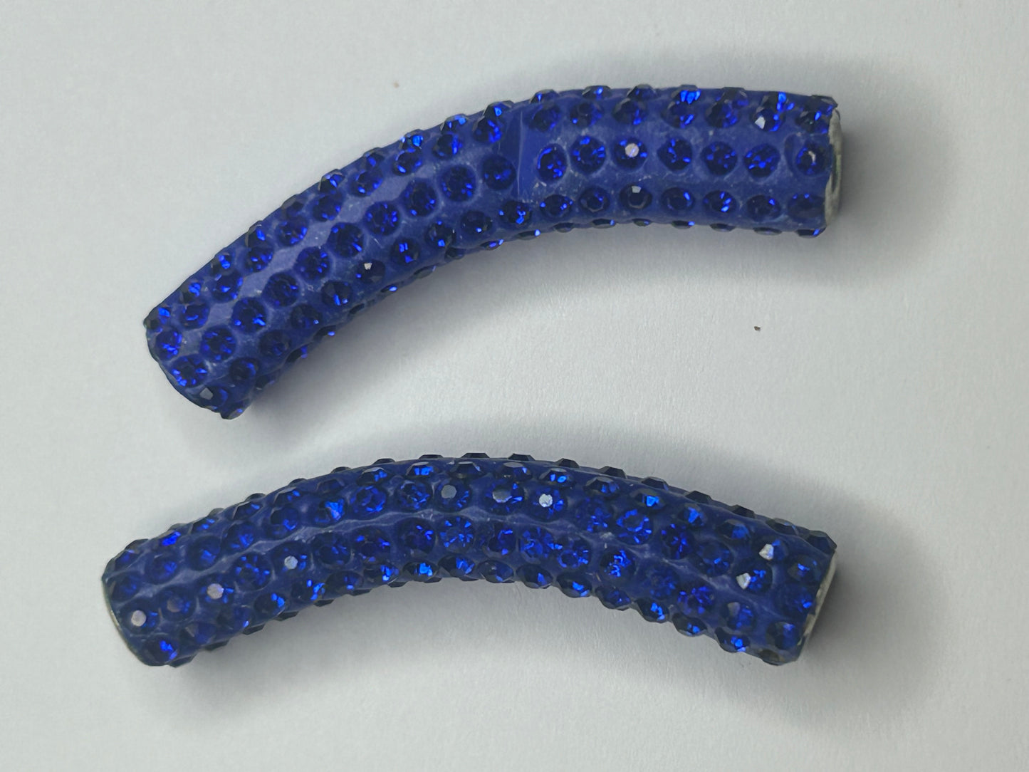 Blue bling tube spacer