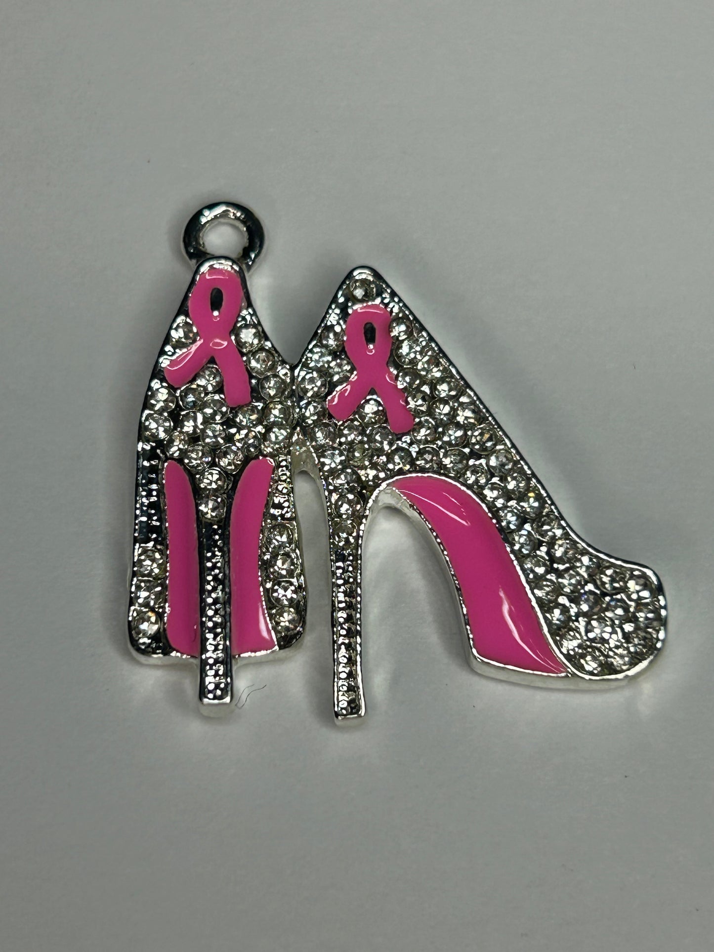 Breast cancer bracelet charm (silver)