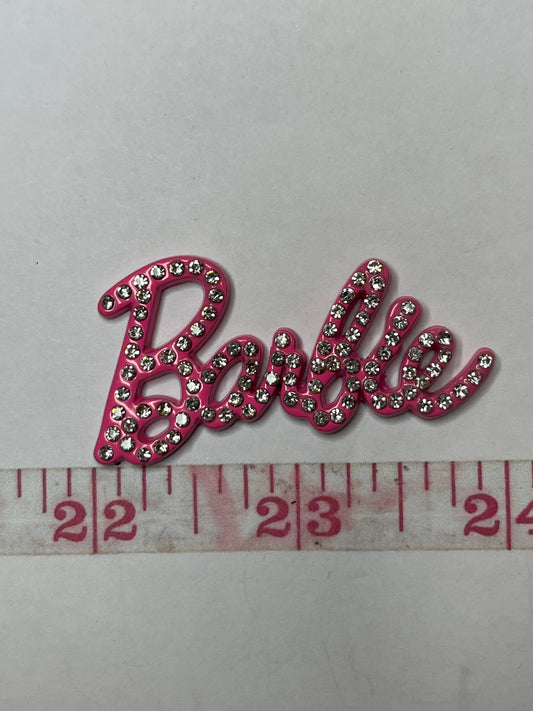 Hot pink metal bling flat back