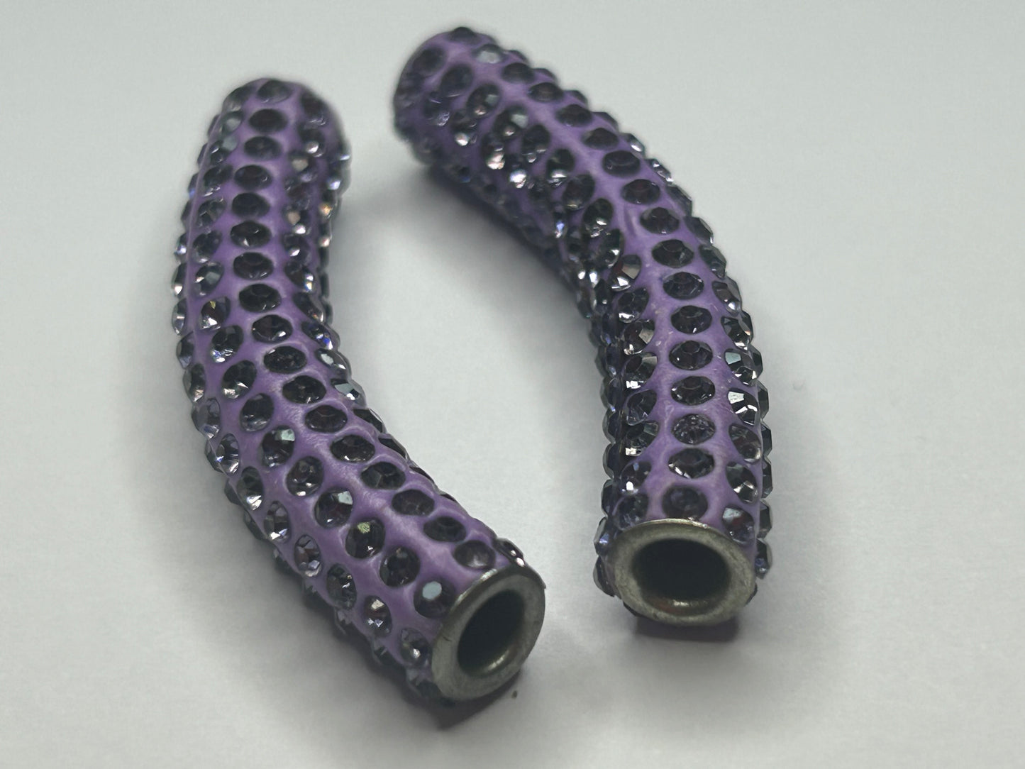 Purple rhinestone tube spacer