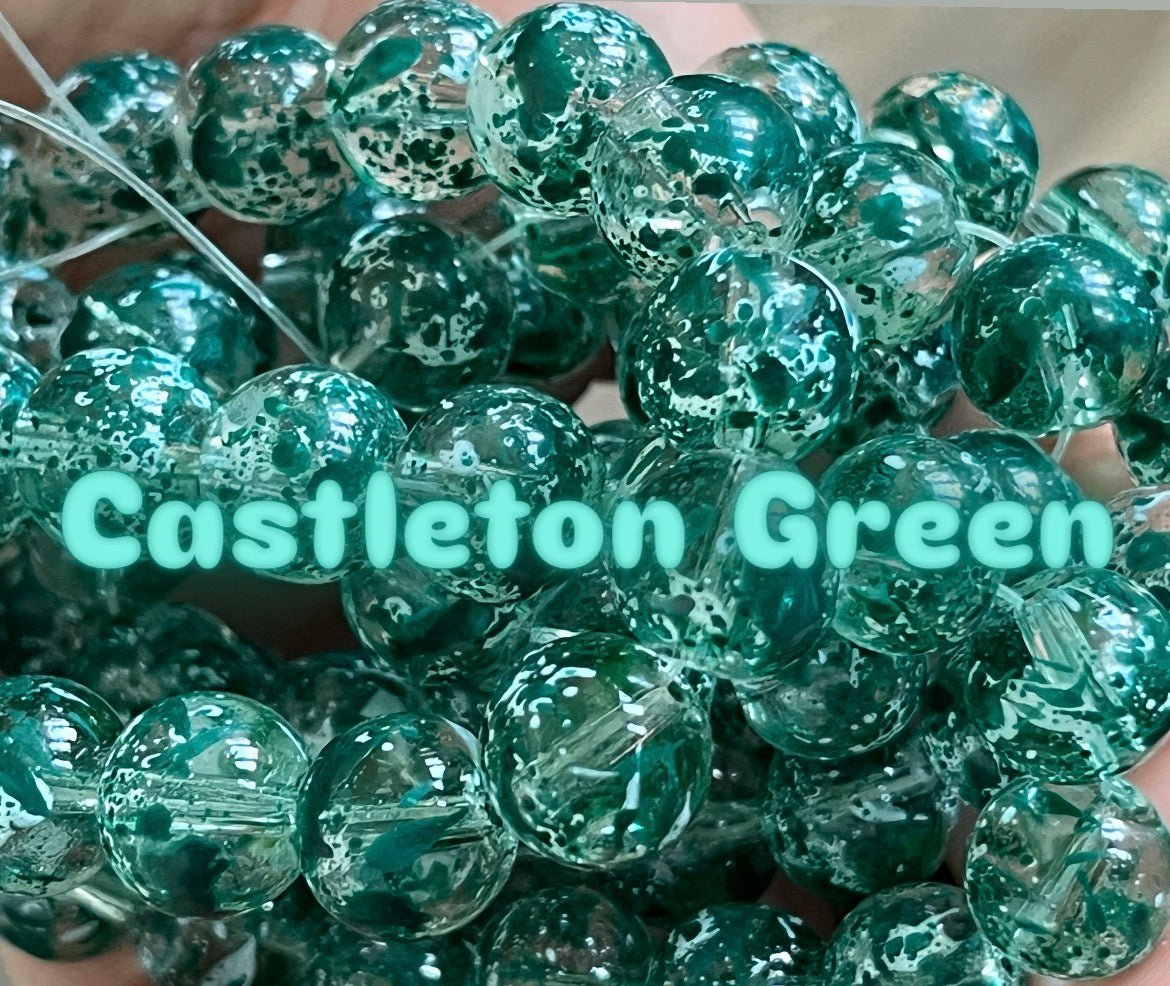 Marble 10mm glass beads
