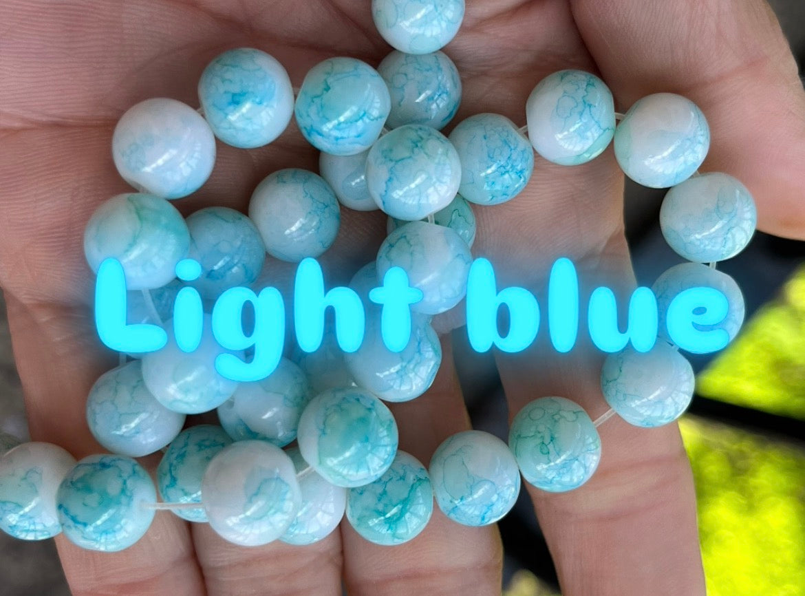 Marble 10mm glass beads