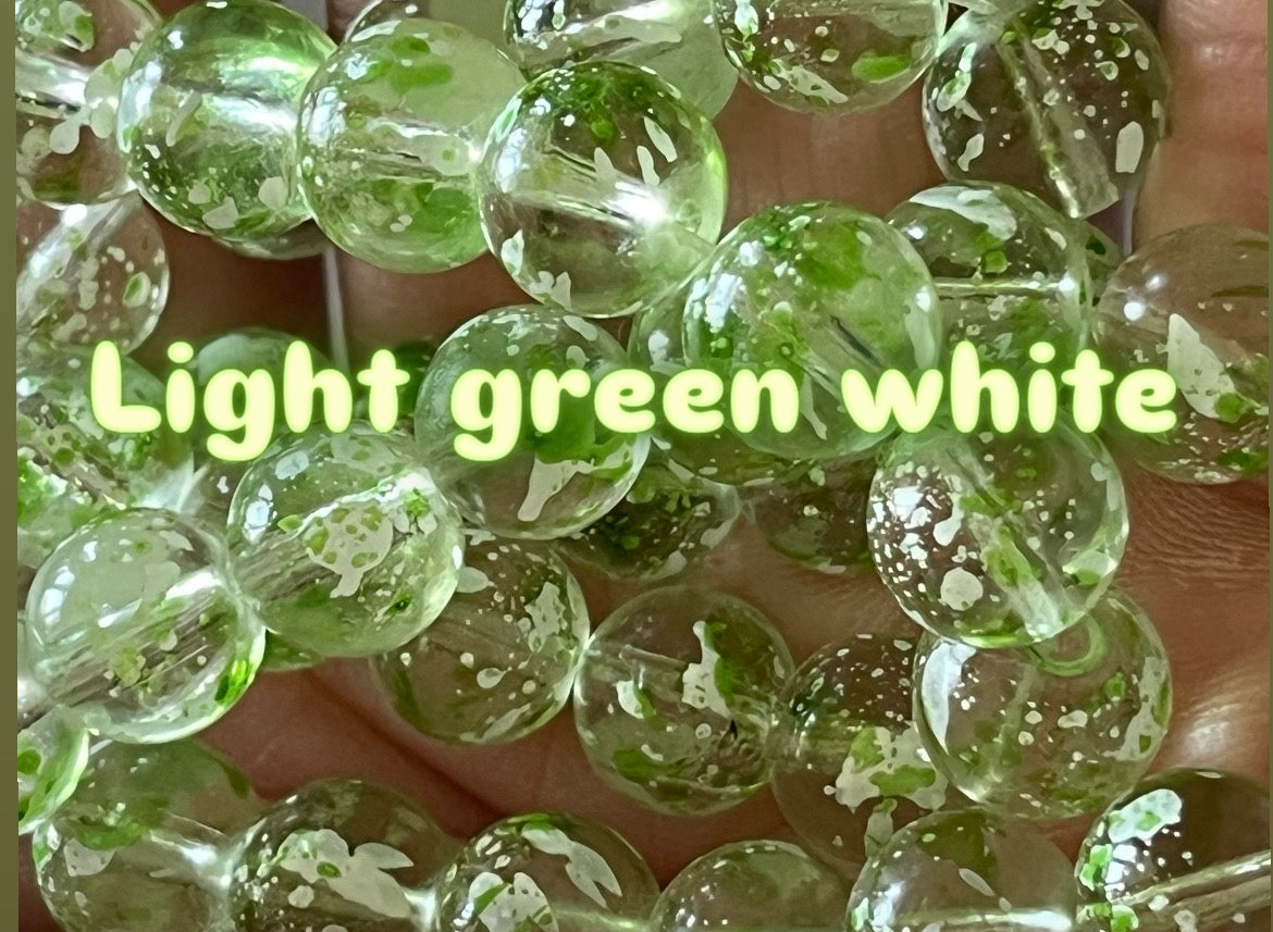 Marble 10mm glass beads