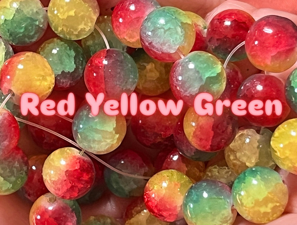 Crackle 10mm Glass Beads