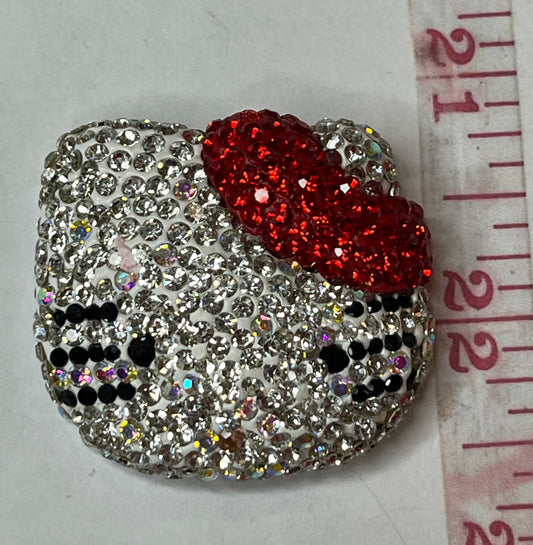 Red bow bling flat back charm