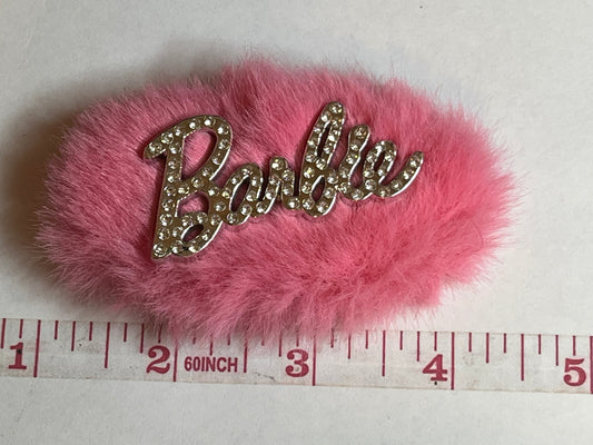 Hot pink plush B flat back charms