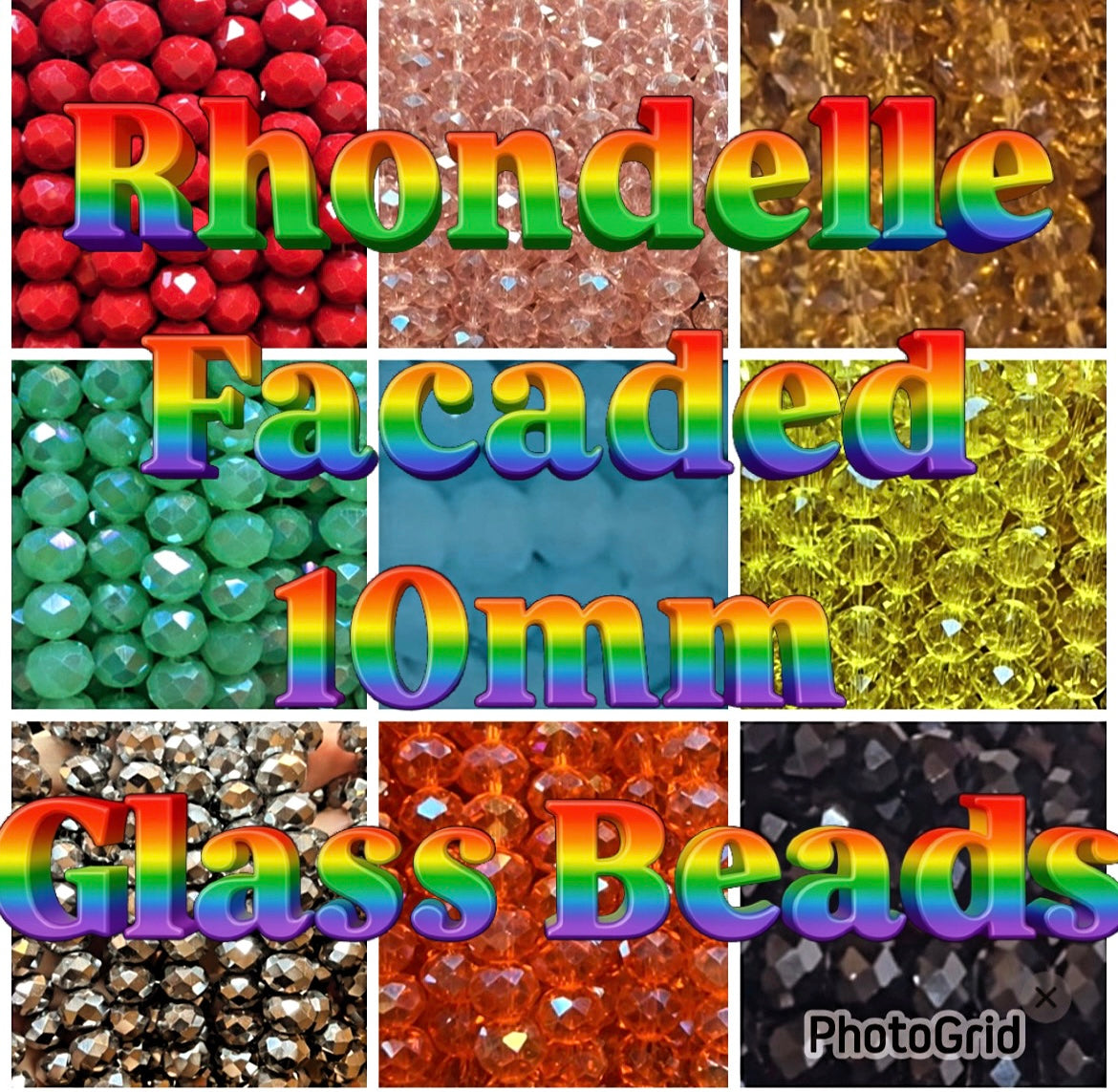 Rhondelle 10mm glass beads