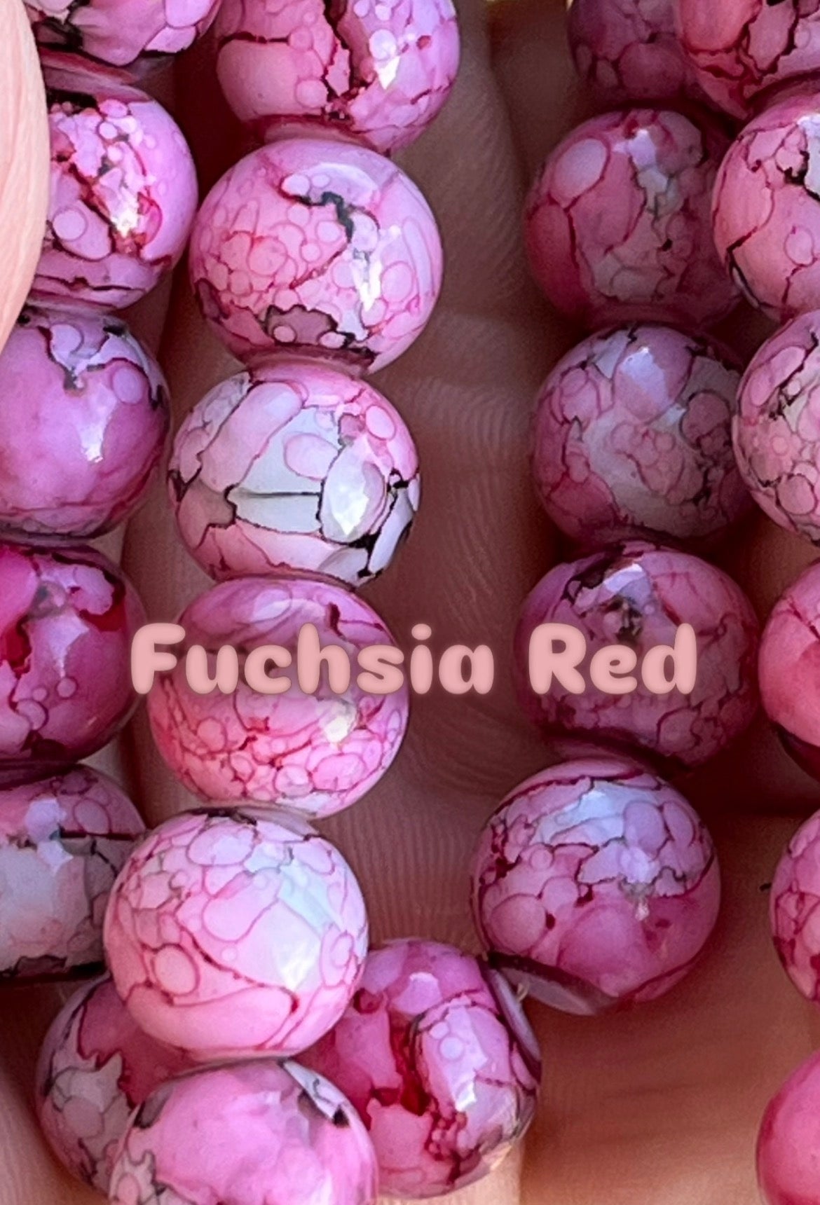 Marble 10mm glass beads