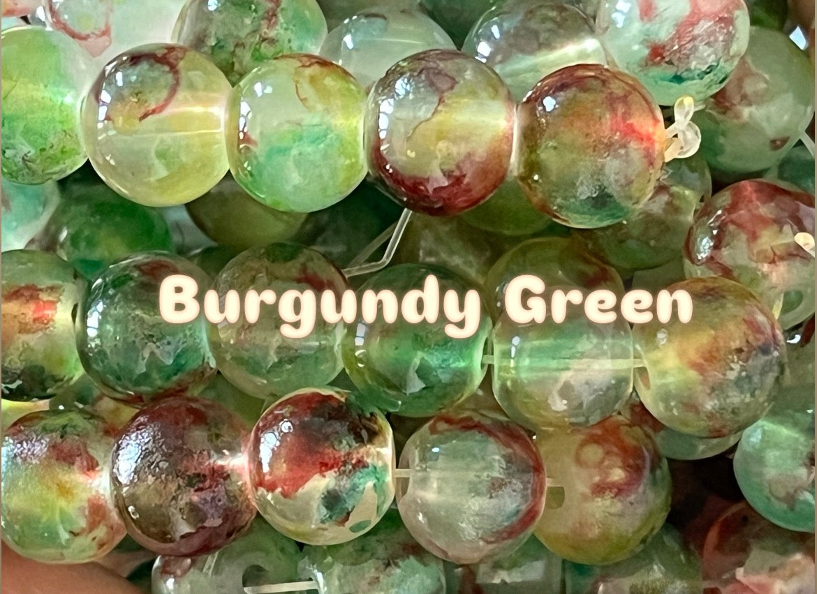 Marble 10mm glass beads