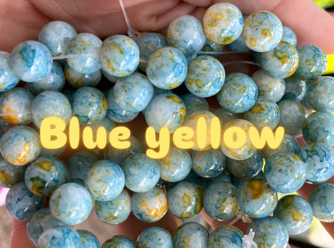 Marble 10mm glass beads