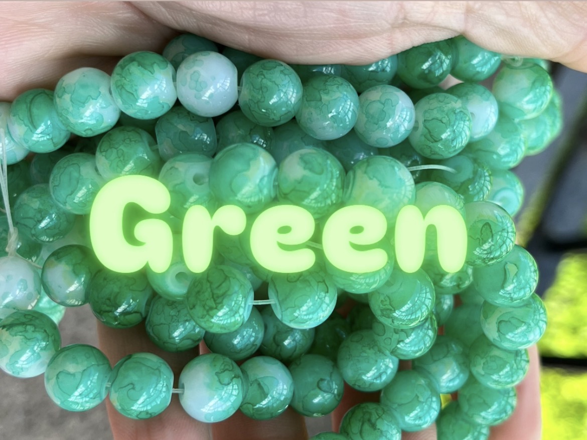 Marble 10mm glass beads