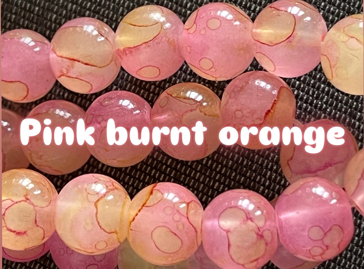 Marble 10mm glass beads