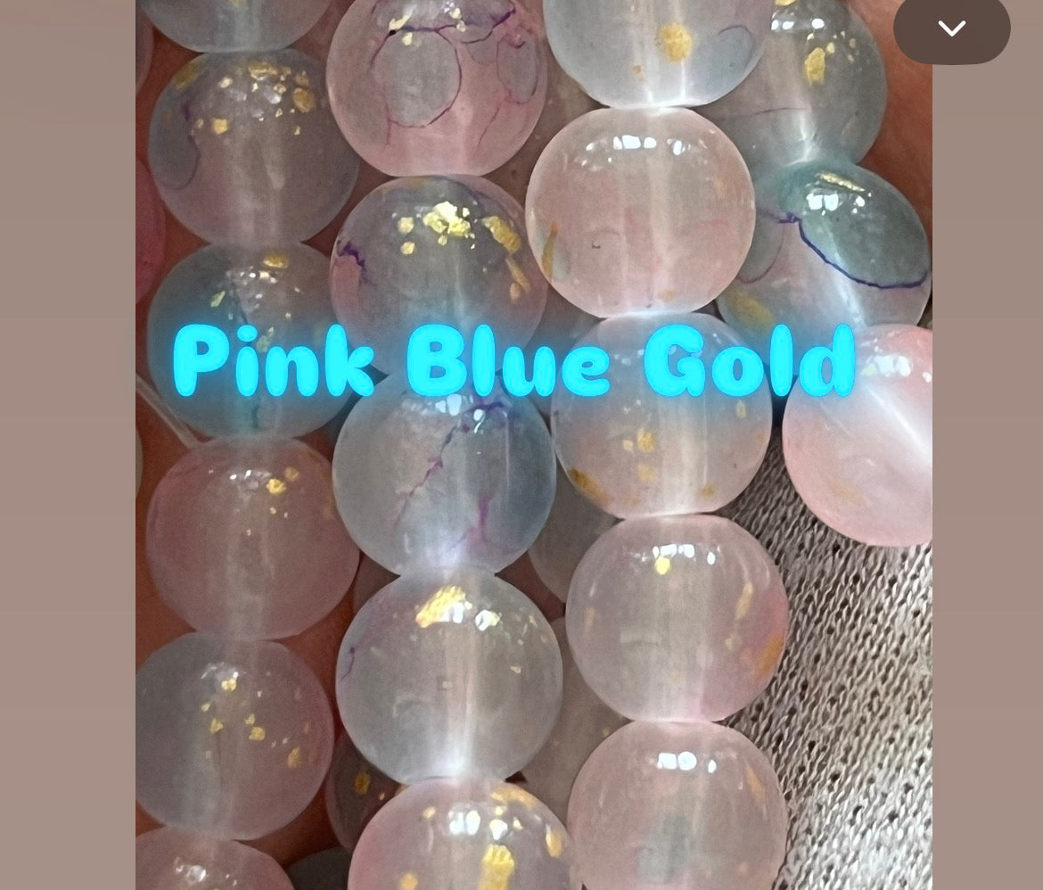 Marble 10mm glass beads