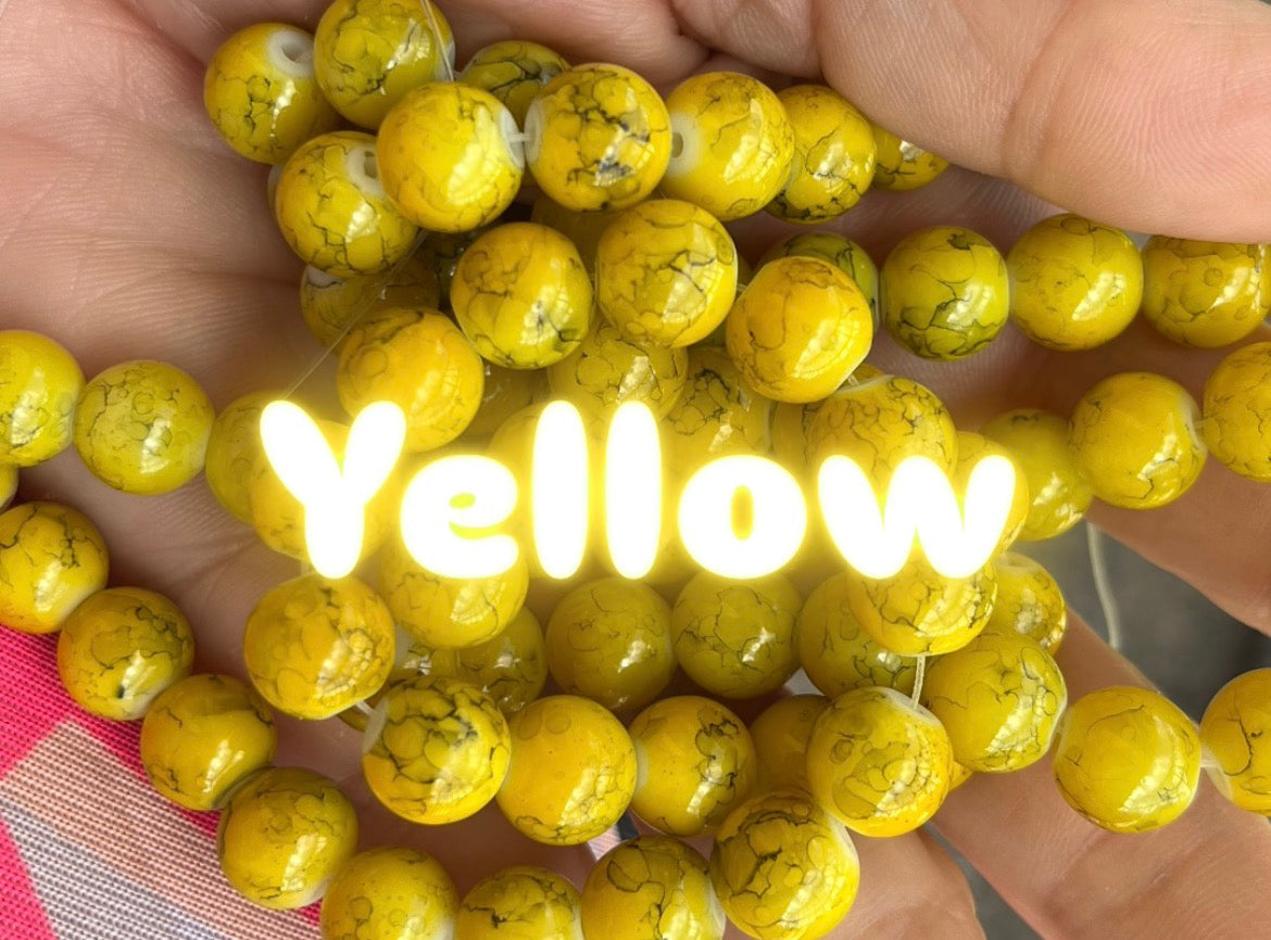 Marble 10mm glass beads