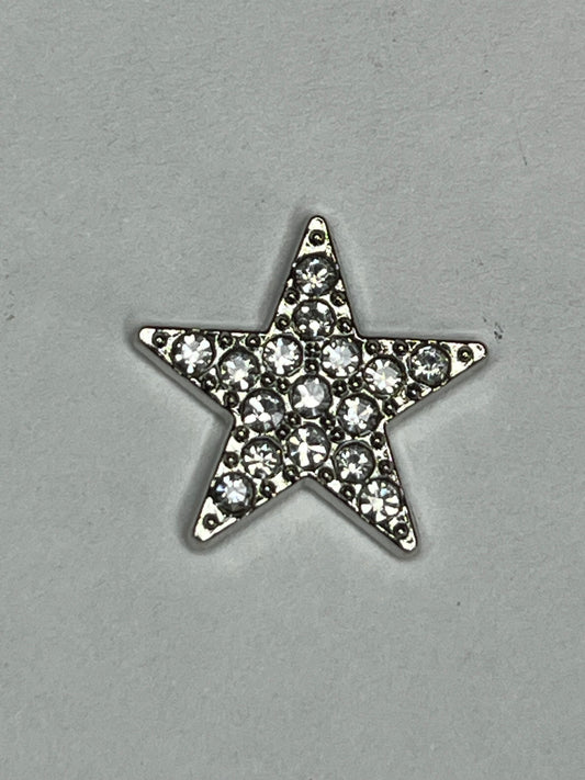 Silver bling star flat back charms