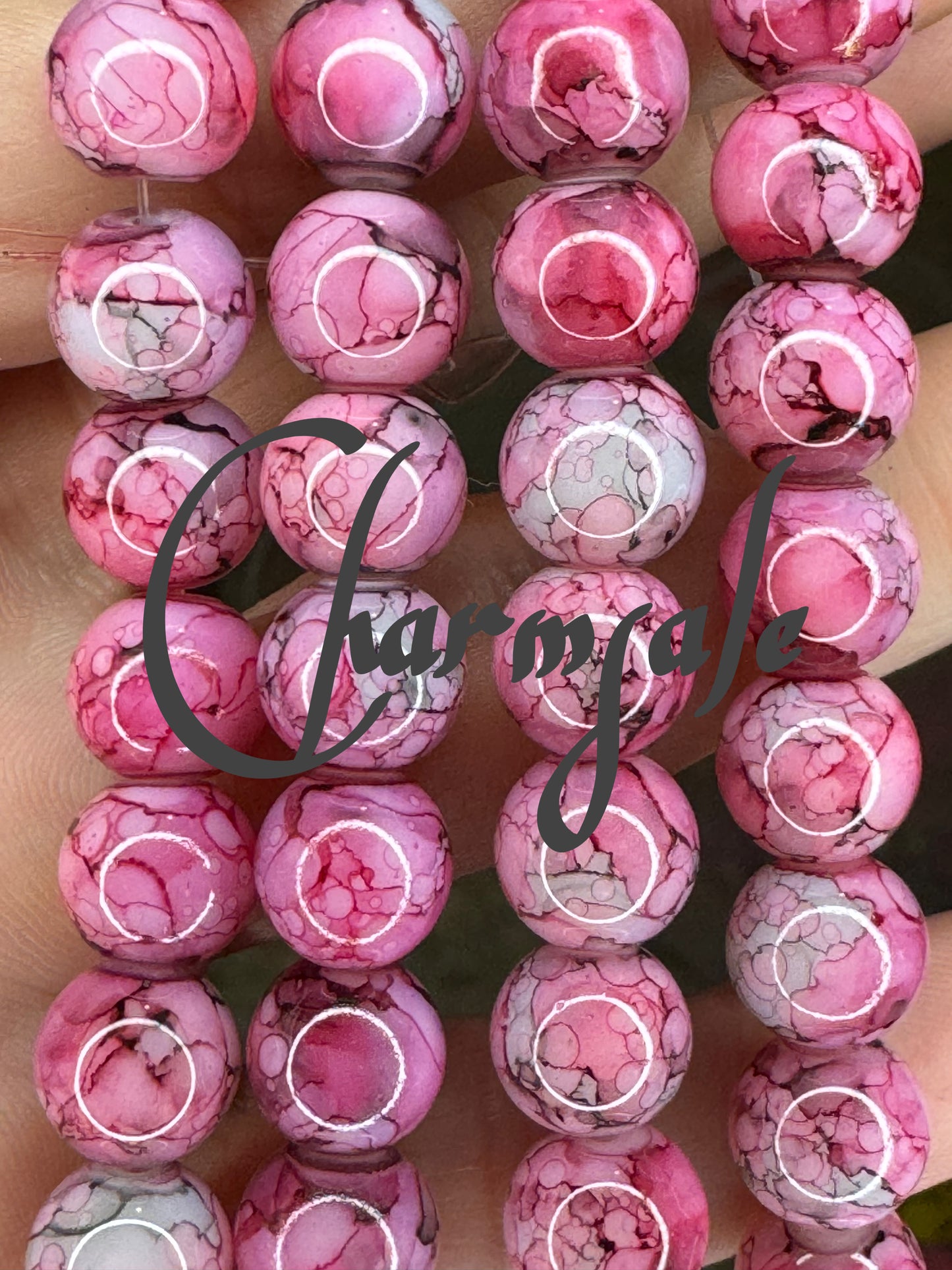 10mm Pink black marble