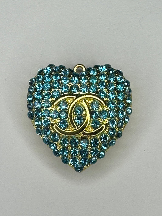 Light blue heart (gold)