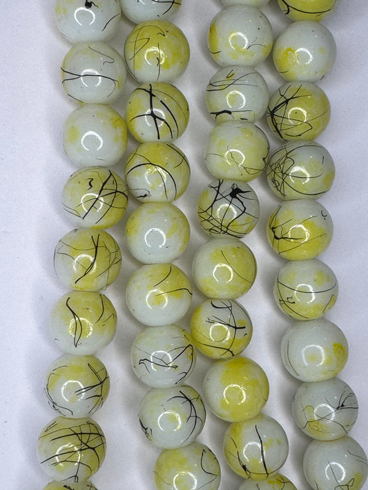 10mm Yellow and black marble