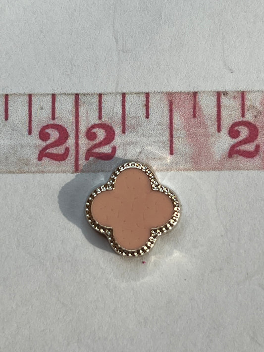 Pink clover flat back charm