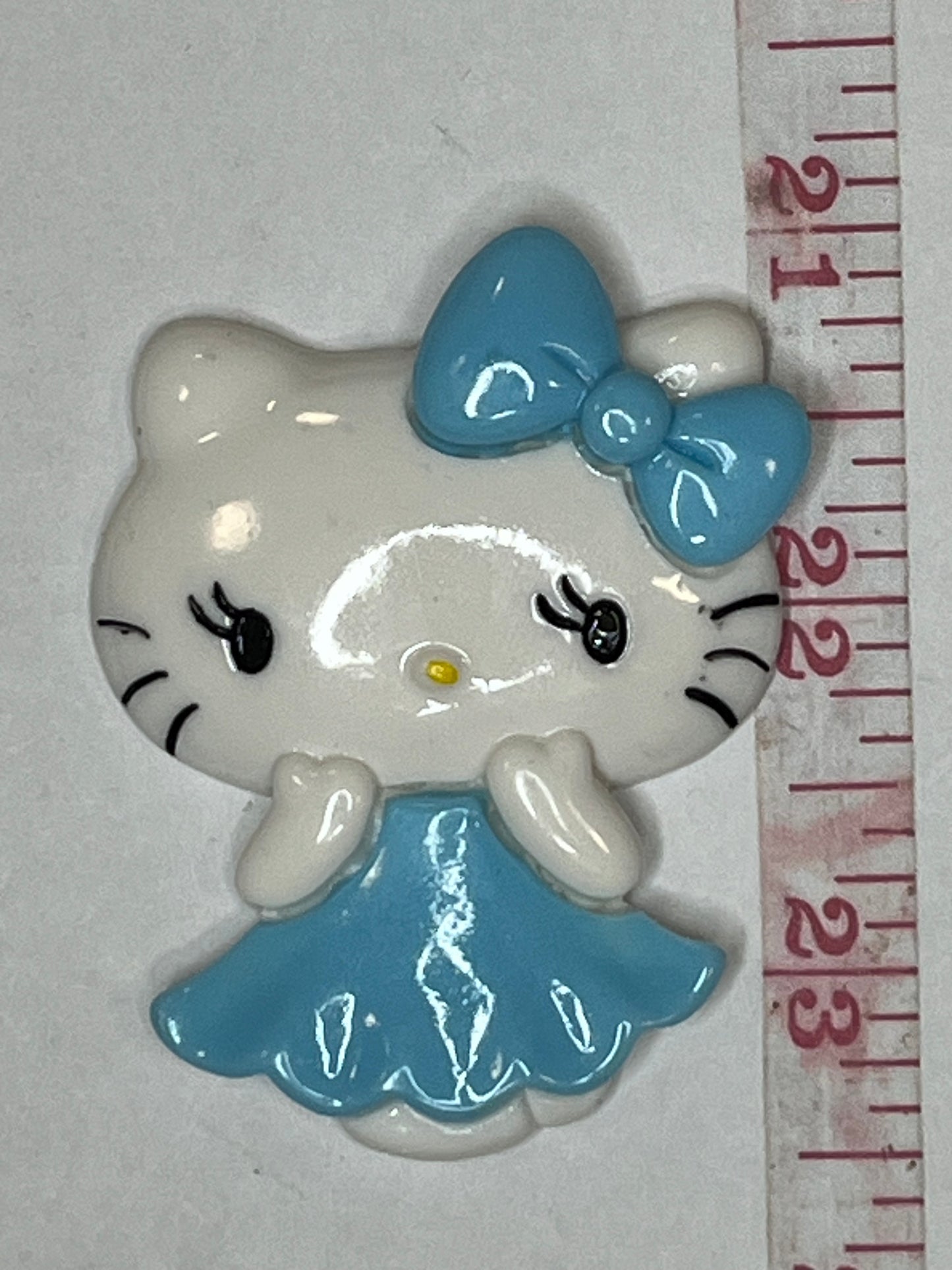 Big blue kitty flat back charm