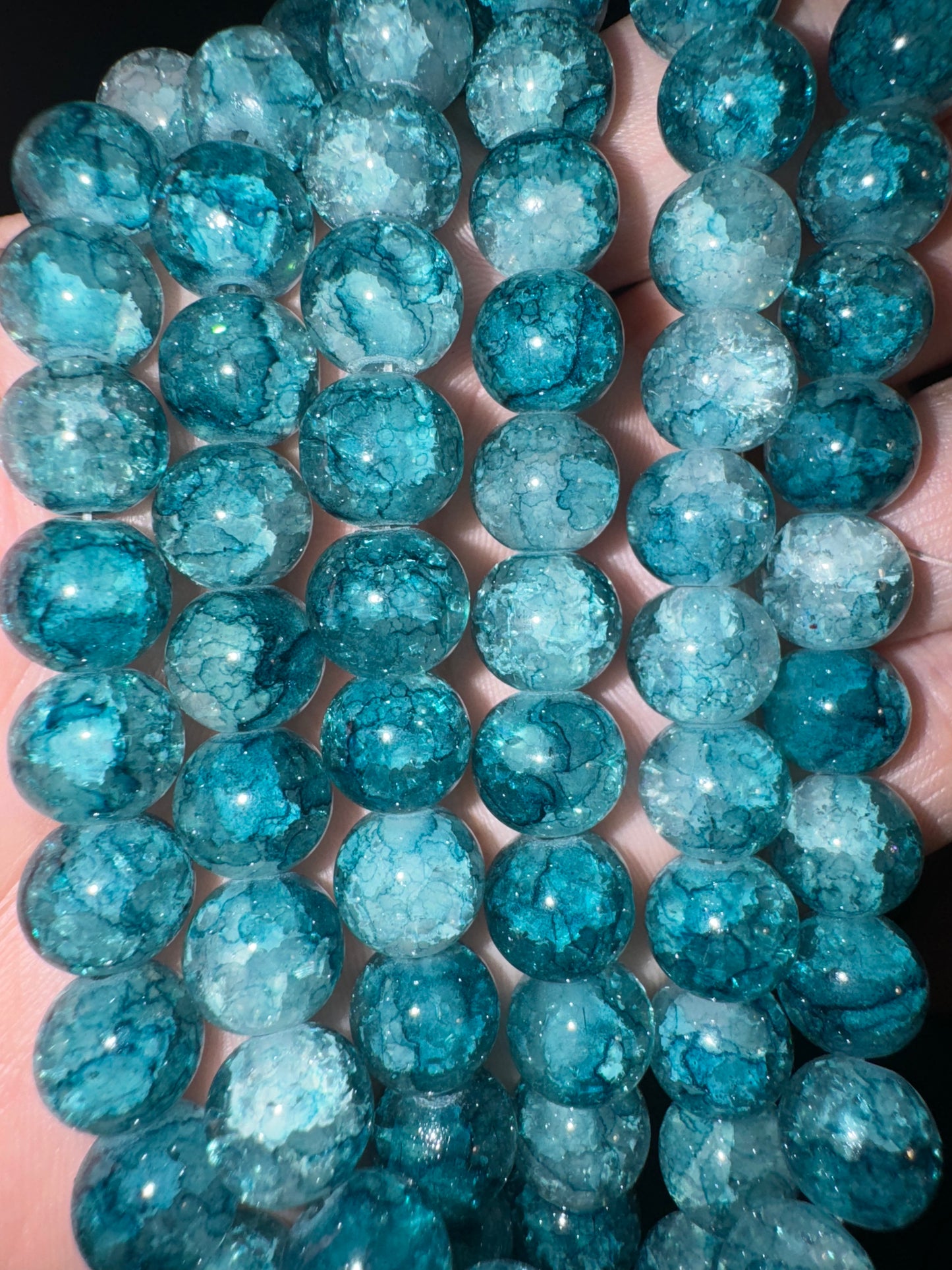 Teal crackle