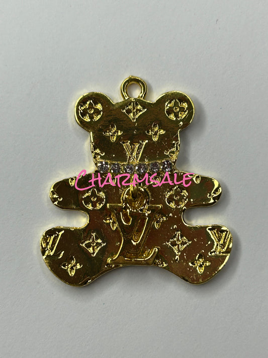 Gold bear bracelet charm