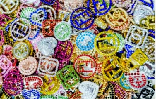 Color bling bracelet charms 10 piece packs (random mixed)