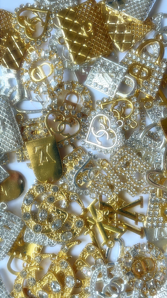 Silver and gold bling bracelet charms 1pcs (random mixed)