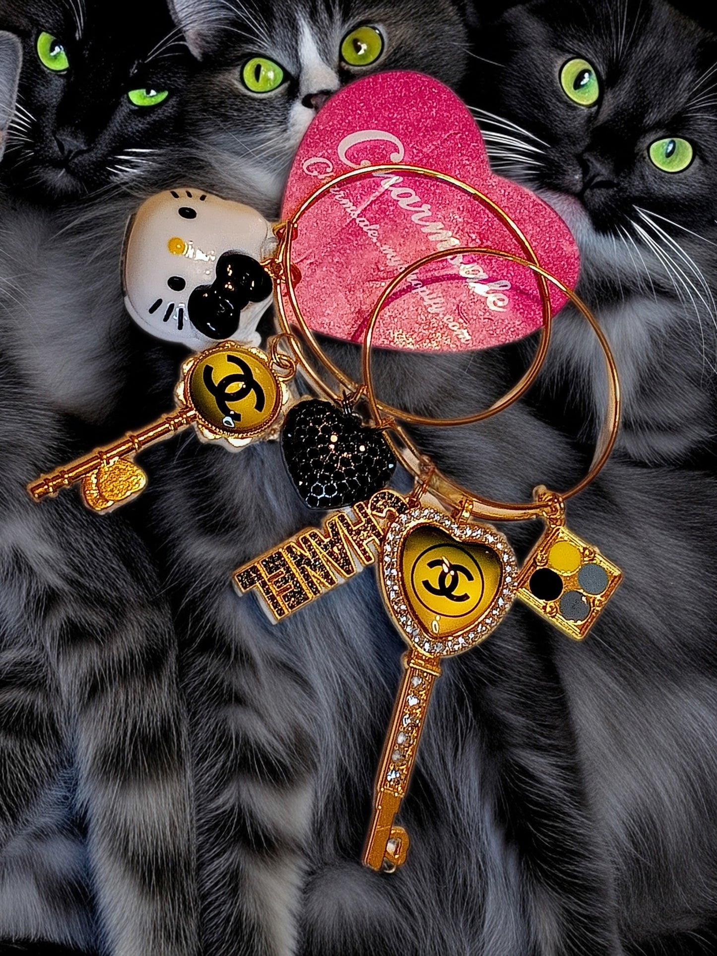 Black Cat bangel bracelet set