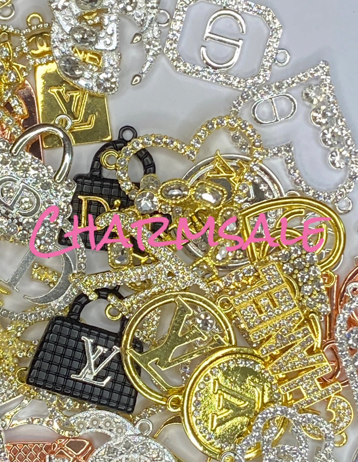 Designer bling bracelet earring and necklace charms