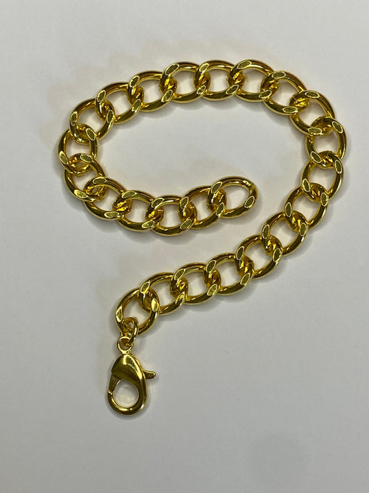 Cuban link gold adult bracelet